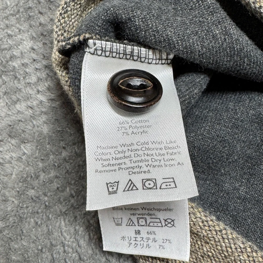 Eddie Bauer Mens Brown Textured Henley Pullover Mock Neck Sweater Size L